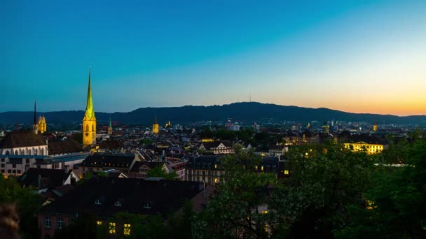 Beelden Van Zürich Stadsgezicht Panorama Zwitserland — Stockvideo