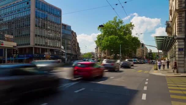 Nagrania Genewie Gród Ruchu Szwajcaria — Wideo stockowe