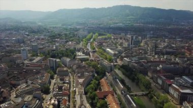4 k görüntüleri Zürih'cityscape panorama, İsviçre  