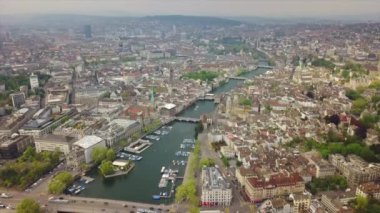 4 k görüntüleri Zürih'cityscape panorama, İsviçre  