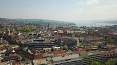 4 k görüntüleri Zürih'cityscape panorama, İsviçre  