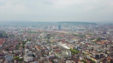 4 k görüntüleri Zürih'cityscape panorama, İsviçre  