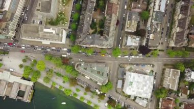 4 k görüntüleri Zürih'cityscape panorama, İsviçre  