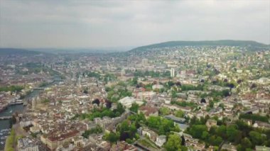 4 k görüntüleri Zürih'cityscape panorama, İsviçre  
