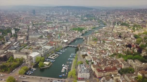 Panorama Del Paesaggio Urbano Zurigo Svizzera — Video Stock