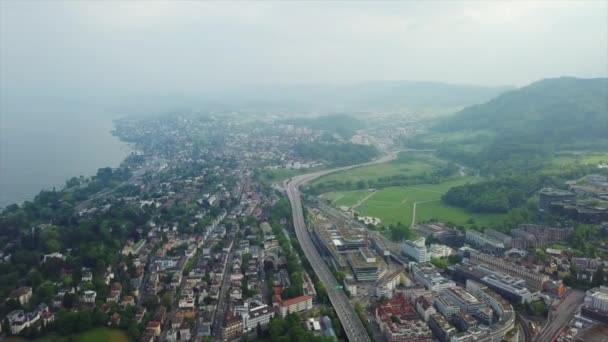 Filmagem Panorama Paisagem Urbana Zurique Suíça — Vídeo de Stock