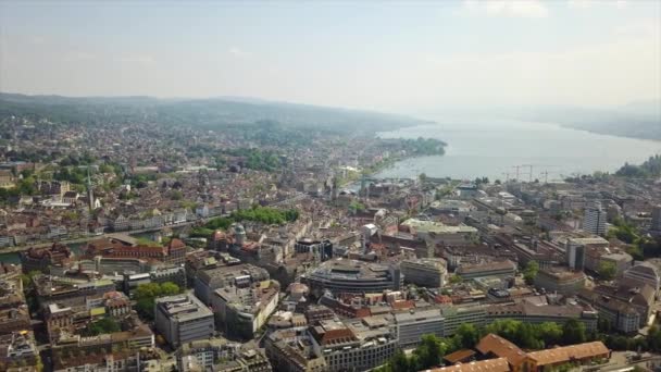 Beelden Van Zürich Stadsgezicht Panorama Zwitserland — Stockvideo