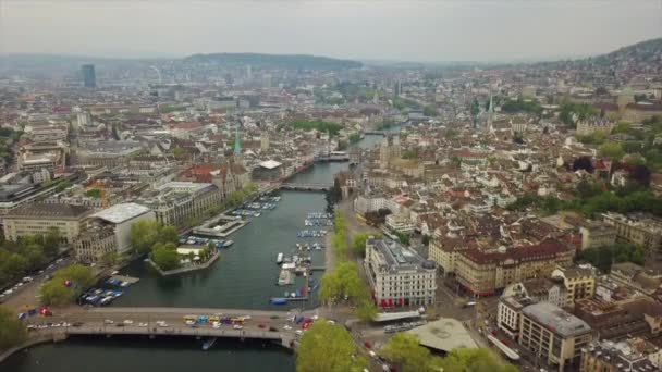 Filmagem Panorama Paisagem Urbana Zurique Suíça — Vídeo de Stock