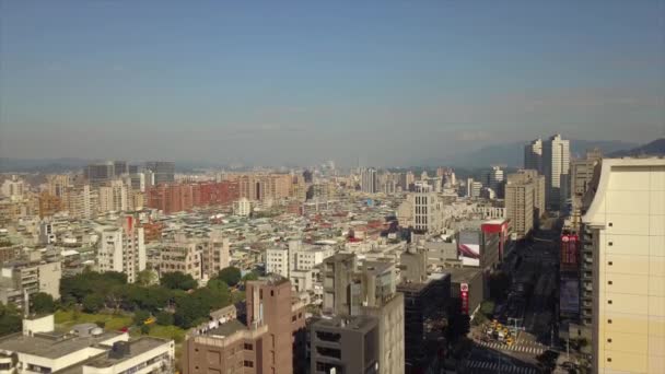 День Тайбэй Панорама Города Отснятый Материал Китай — стоковое видео