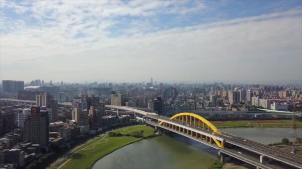 Dag Tijd Taipei Stadsgezicht Panorama Beelden China — Stockvideo