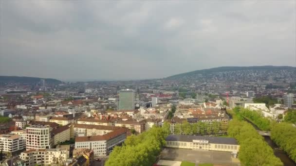 Film Zurich Stadsbilden Panorama Schweiz — Stockvideo