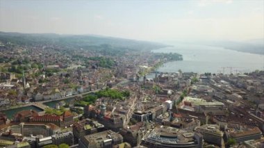 4 k görüntüleri Zürih'cityscape panorama, İsviçre  