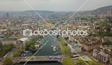4 k görüntüleri Zürih'cityscape panorama, İsviçre  