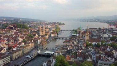 4 k görüntüleri Zürih'cityscape panorama, İsviçre  