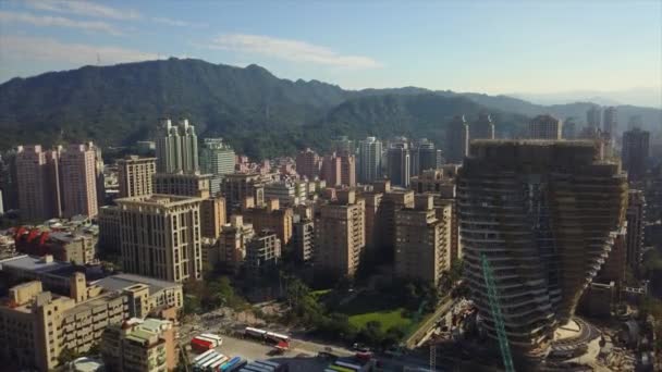 Hora Dia Taipei Panorama Paisagem Urbana Imagens China — Vídeo de Stock