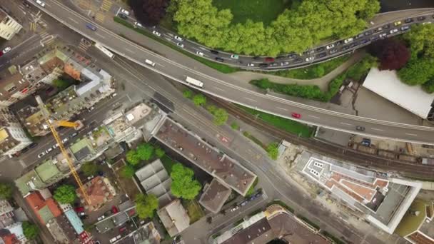 Beelden Van Zürich Dag Tijd Brug Panorama Zwitserland — Stockvideo