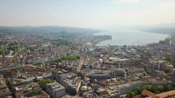 Film Zurich Stadsbilden Panorama Schweiz — Stockvideo
