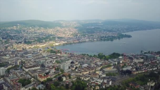 Film Zurich Stadsbilden Panorama Schweiz — Stockvideo