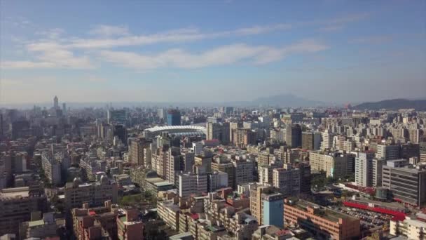 Gün Zaman Taipei Cityscape Panorama Görüntüleri Çin — Stok video