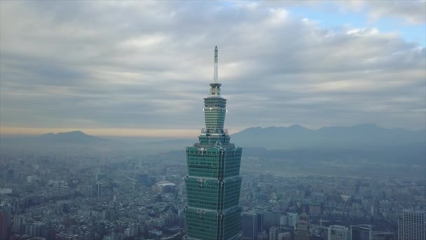 Hora Dia Taipei Panorama Paisagem Urbana Imagens China — Vídeo de Stock