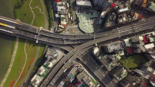 Тайбей Міський Пейзаж Трафіку Панорама Кадри Китай — стокове відео