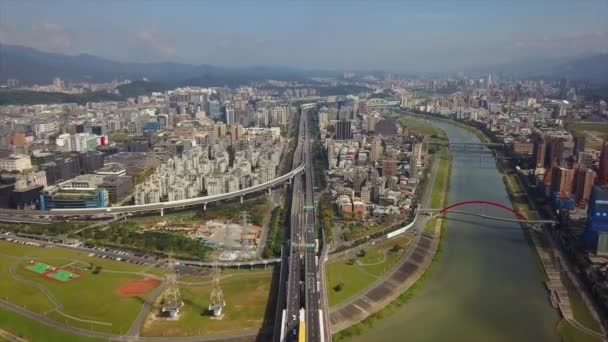 День Час Тайбей Міський Пейзаж Панорама Кадри Китай — стокове відео