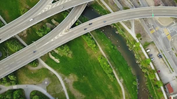 Beelden Van Zürich Dag Tijd Brug Panorama Zwitserland — Stockvideo