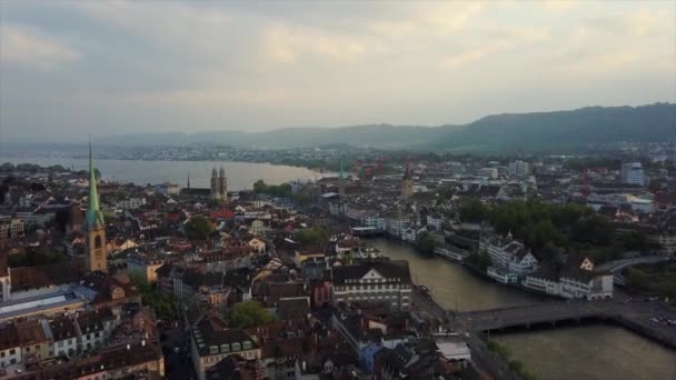 Görüntüleri Zürih Cityscape Panorama Sviçre — Stok video