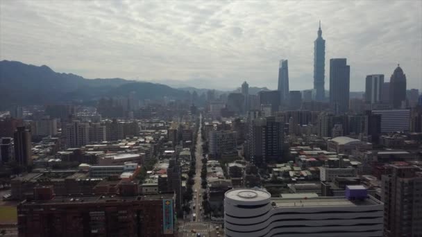 Den Čas Taipei Panorama Panorama Záběry Čína — Stock video