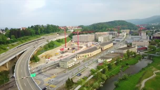 Beelden Van Zürich Dag Tijd Brug Panorama Zwitserland — Stockvideo