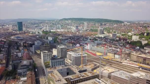 Beelden Van Zürich Stadsgezicht Panorama Zwitserland — Stockvideo