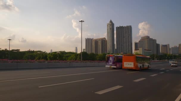 Guangzhou Cityscape Tráfego Aéreo Panorama Imagens China — Vídeo de Stock