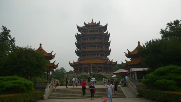 Wuhan Chiny Września 2017 Dnia Wuhan City Słynnej Świątyni Zatłoczone — Wideo stockowe