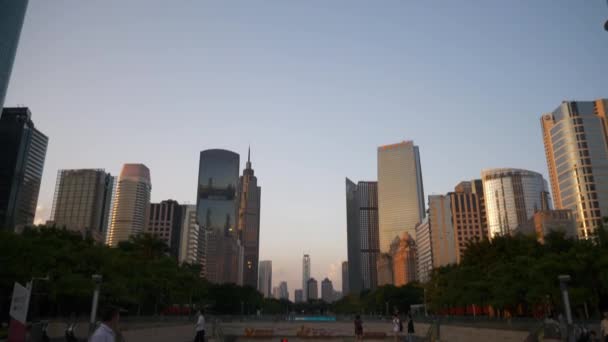 Hora Del Día Guangzhou Paisaje Urbano Panorama Aéreo Timelapse Metraje — Vídeo de stock
