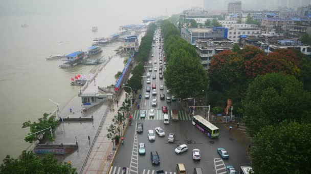 武汉市交通繁忙的镜头 — 图库视频影像