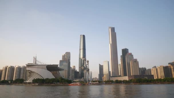 Hora Dia Guangzhou Paisagem Urbana Panorama Aéreo Timelapse Imagens China — Vídeo de Stock