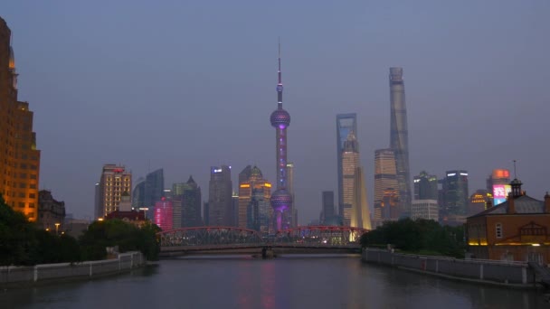 Shanghai Cityscape Aerial Panorama China — Stock Video