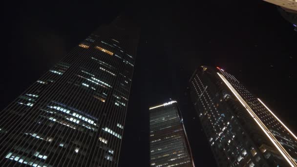 夜時間広州市街の空中パノラマ タイムラプス映像中国 — ストック動画