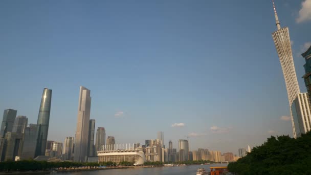 Guangzhou Jan Guangzhou Canton Tower Guangzhou China Cena Colorida Hora — Vídeo de Stock
