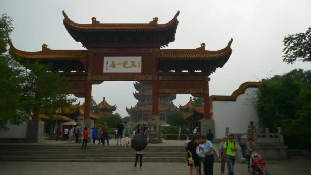 Wuhan China Setembro 2017 Hora Dia Wuhan Cidade Famoso Templo — Vídeo de Stock