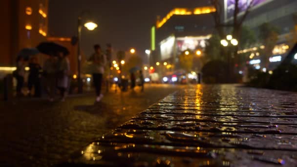 Beelden Van Peopl Lopen Stad Wuhan China — Stockvideo