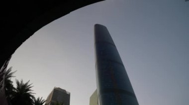 Gün zaman Guangzhou cityscape hava panorama. 4 k timelapse görüntüleri Çin