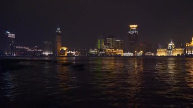 Gece cityscape görüntüleri Wuhan City, Çin