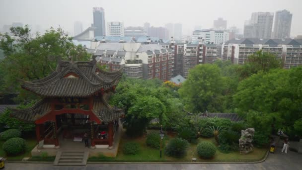 Giorno Nuvoloso Wuhan Yangtze Paesaggio Urbano Panorama Aereo Porcellana — Video Stock