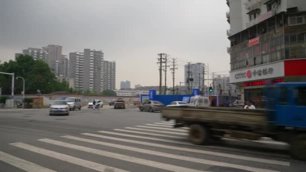Rekaman Lalu Lintas Kota Wuhan China — Stok Video