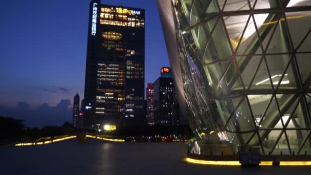 Panorama Aérien Nocturne Paysage Urbain Guangzhou Timelapse Images Chine — Video