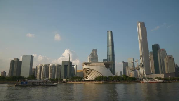 Hora Del Día Guangzhou Paisaje Urbano Panorama Aéreo Timelapse Metraje — Vídeos de Stock