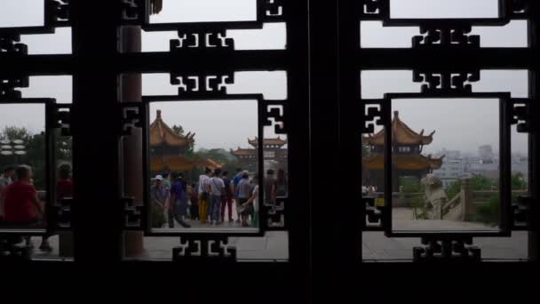 Wuhan China September 2017 Dag Tijd Wuhan Stad Beroemde Tempel — Stockvideo