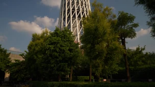 Guangzhou Jan Guangzhou Canton Tower Guangzhou Cina Colorata Scena Del — Video Stock