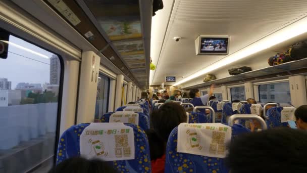 Zhuhai China September 2017 Zeitlupenpanorama Einer Stadtbahn — Stockvideo